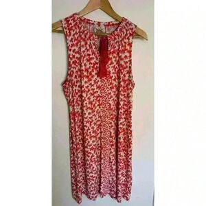EUC MICHAEL Michael Kors Tassel Tie Sleeveless Dress Size XL Orange and White